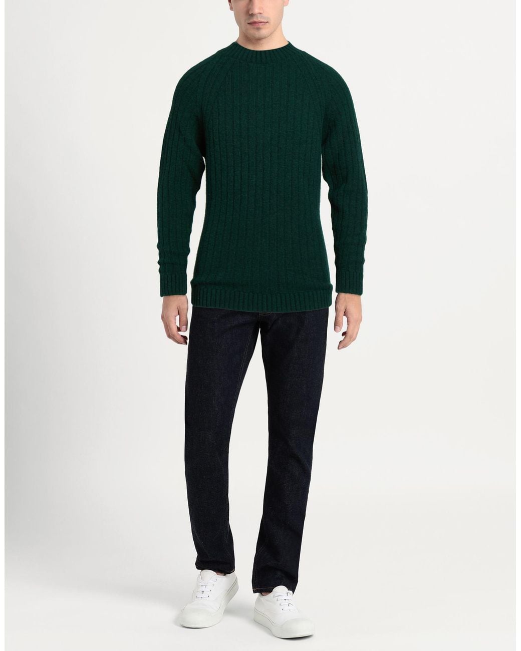 Irish Crone Green Turtleneck Wool for men