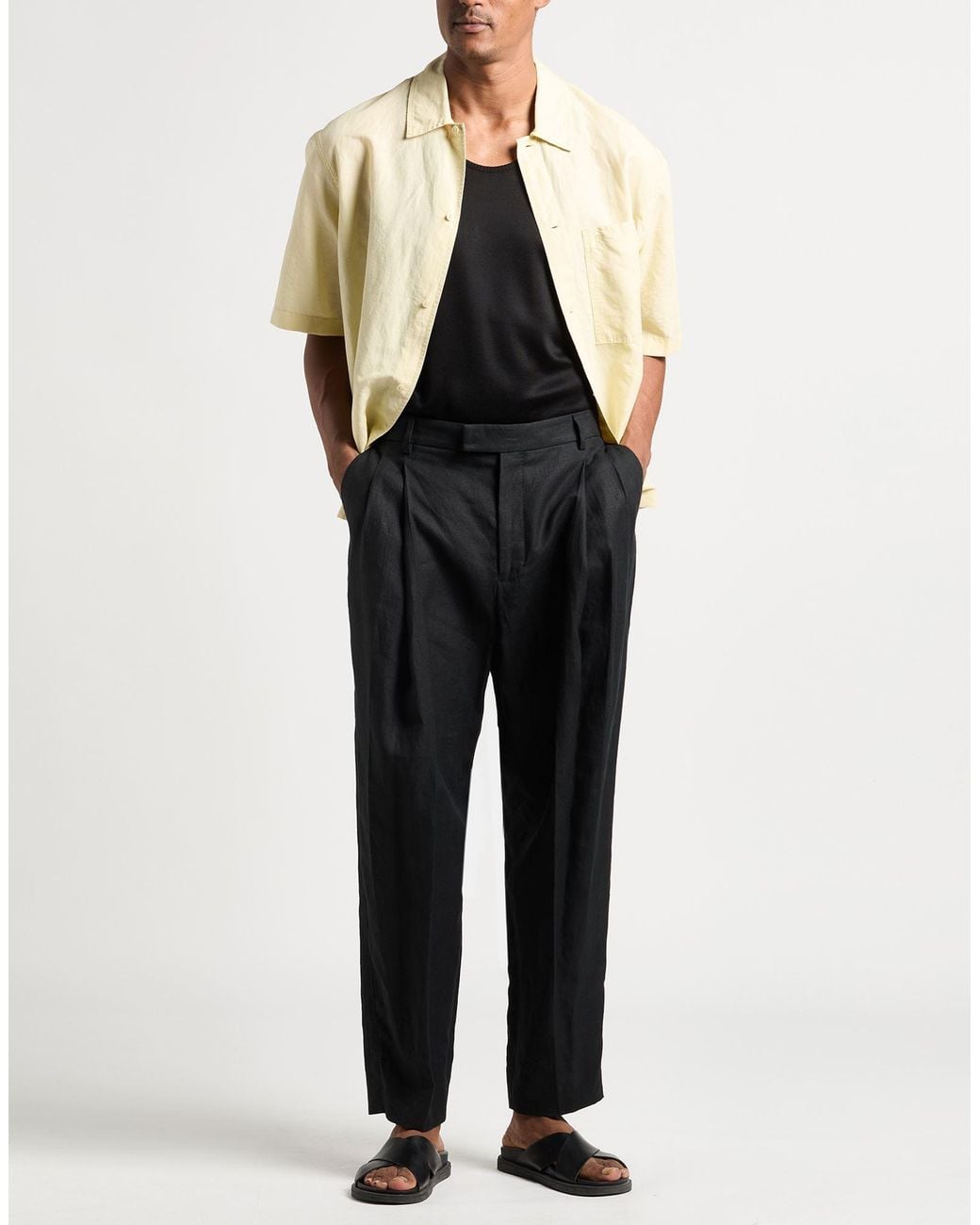 Dolce & Gabbana Black Pants Linen for men