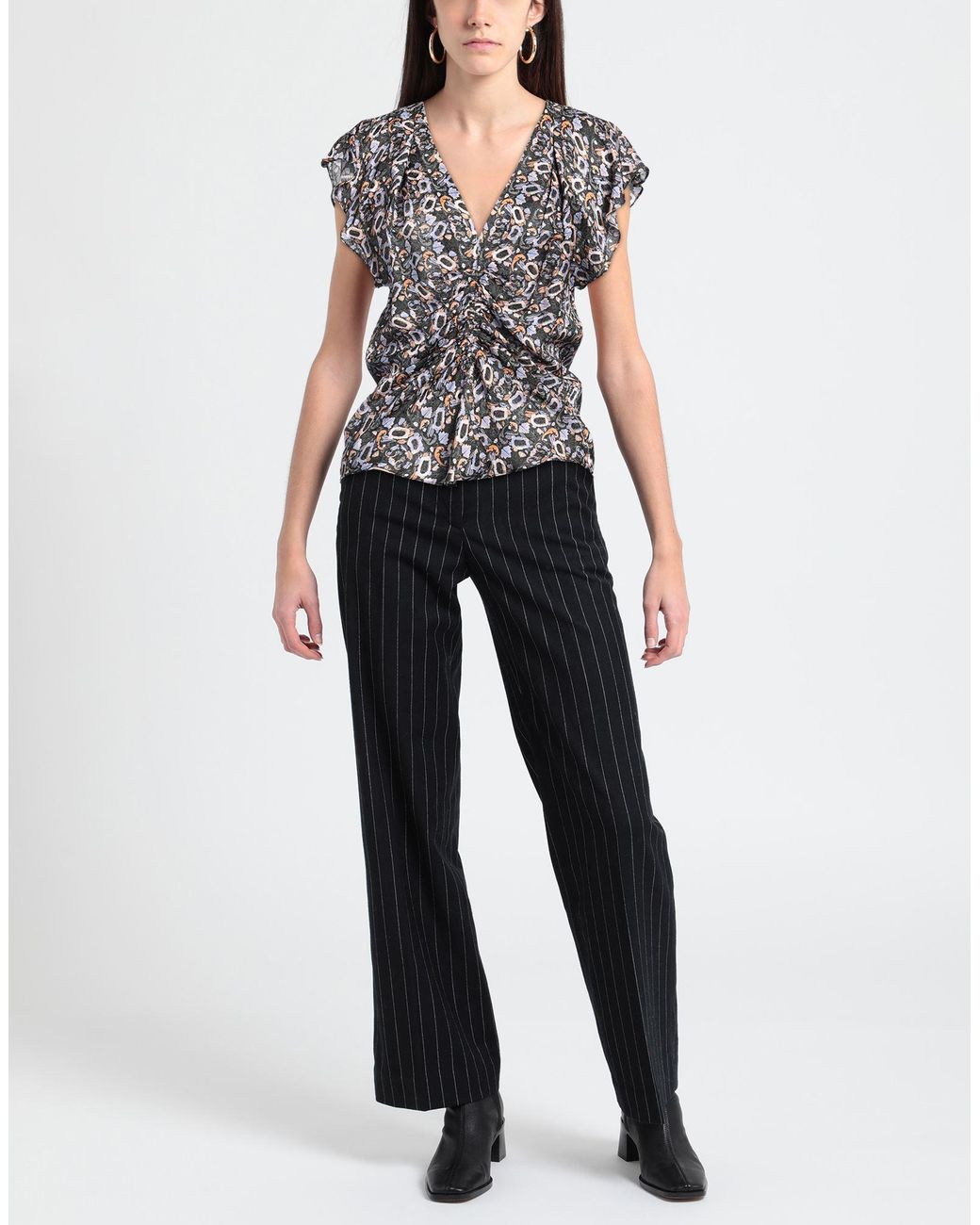 Isabel Marant Gray Charcoal Top Viscose, Silk