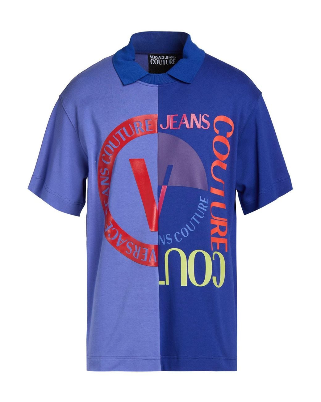 Versace Jeans Couture Blue Polo Shirt Cotton for men