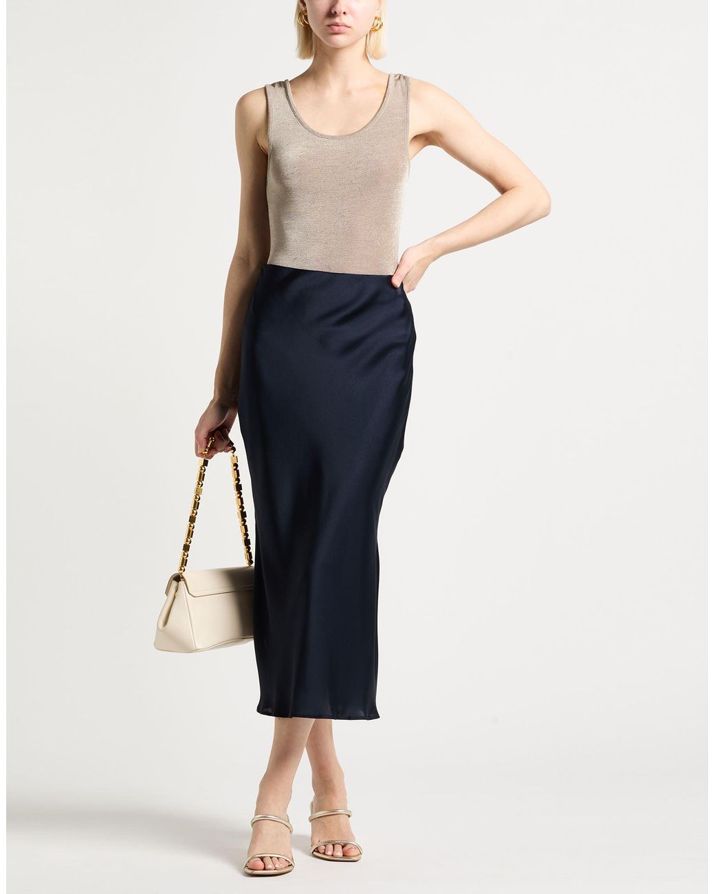 AMI Brown Tank Top Polyester, Elastane