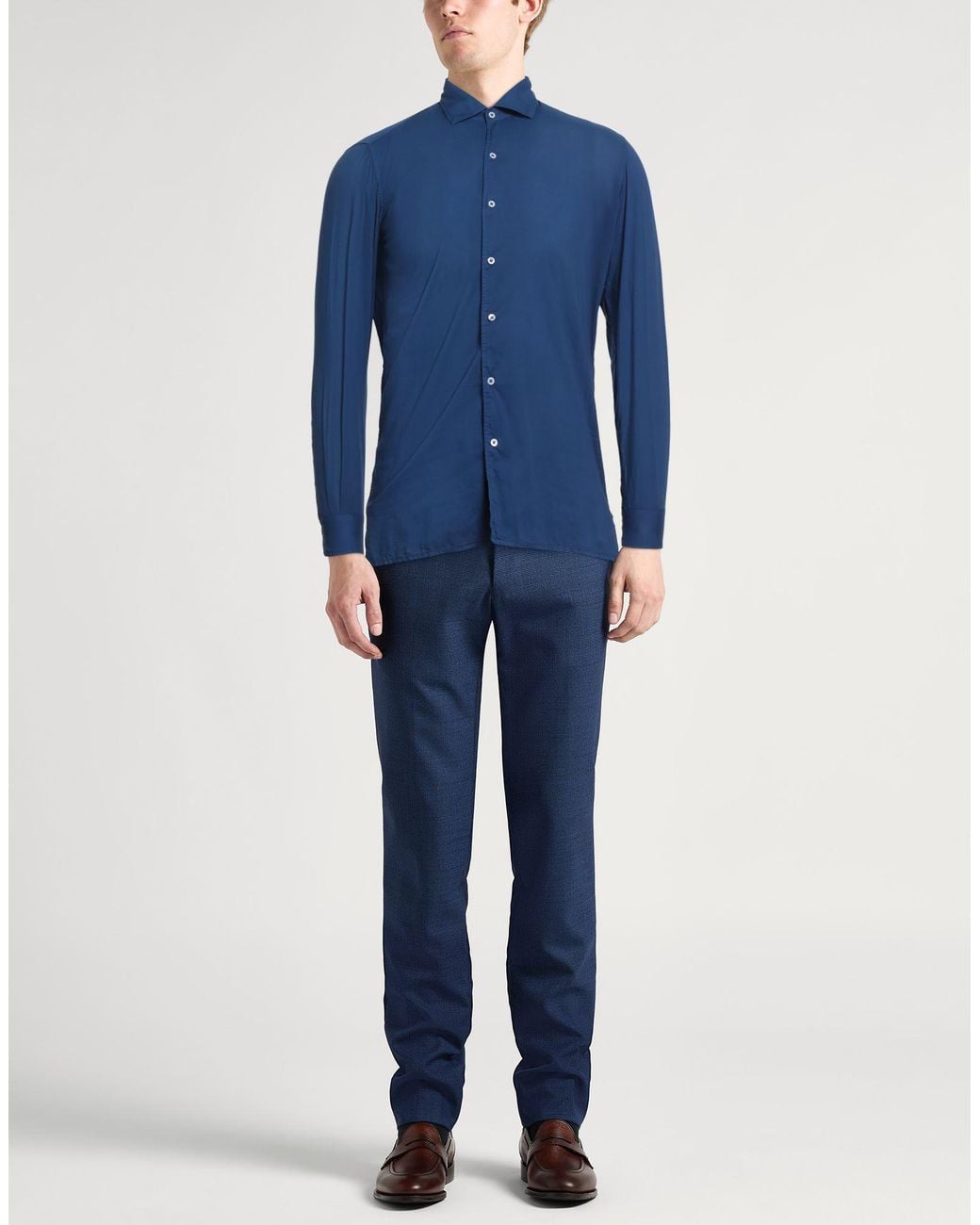 Massimo Alba Blue Shirt Cotton for men