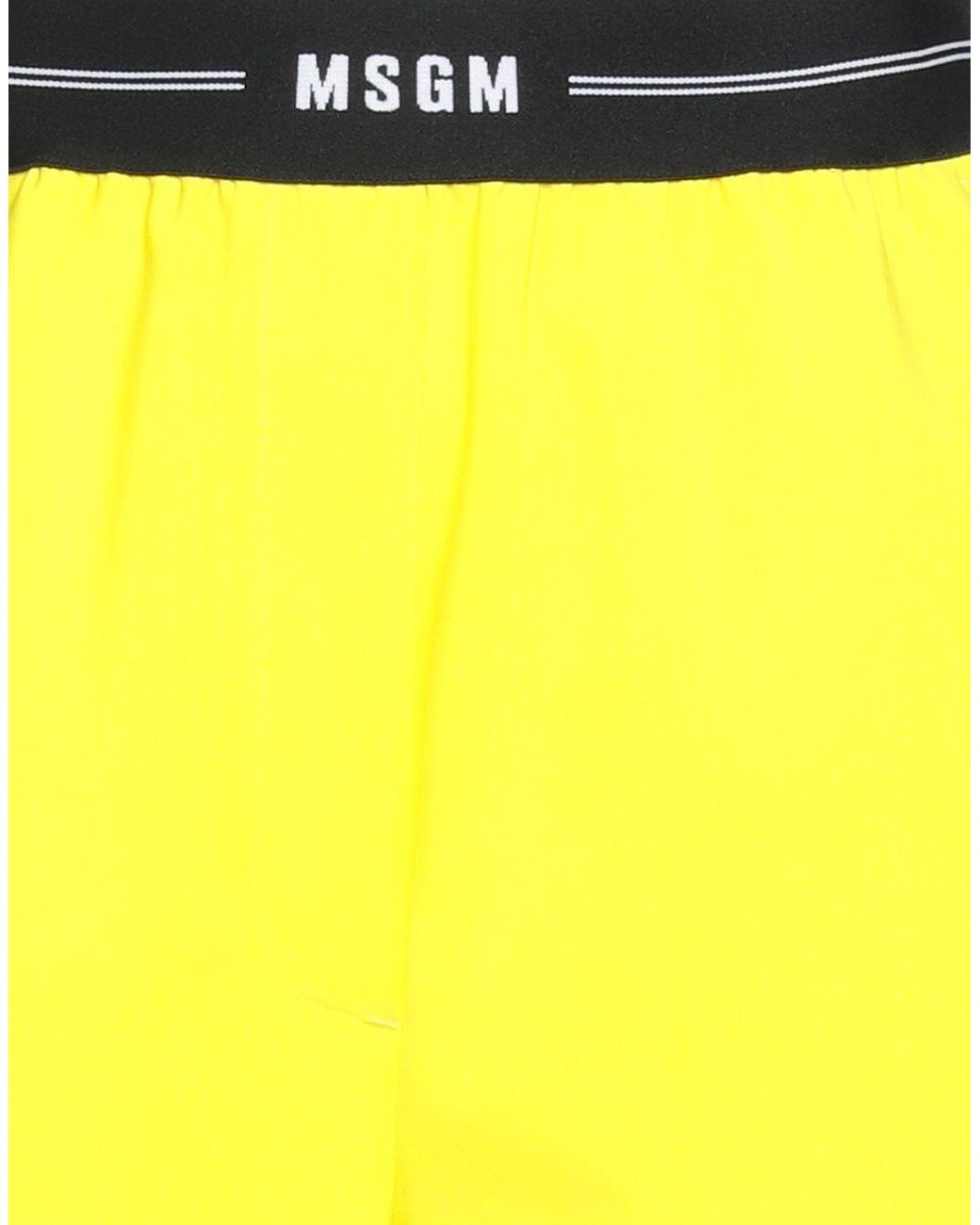 MSGM Yellow Shorts & Bermuda Shorts Virgin Wool, Elastane