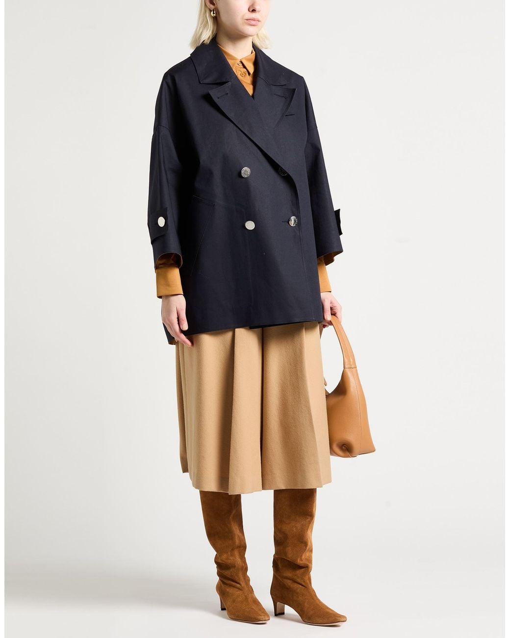 Mackintosh Blue Overcoat & Trench Coat Cotton