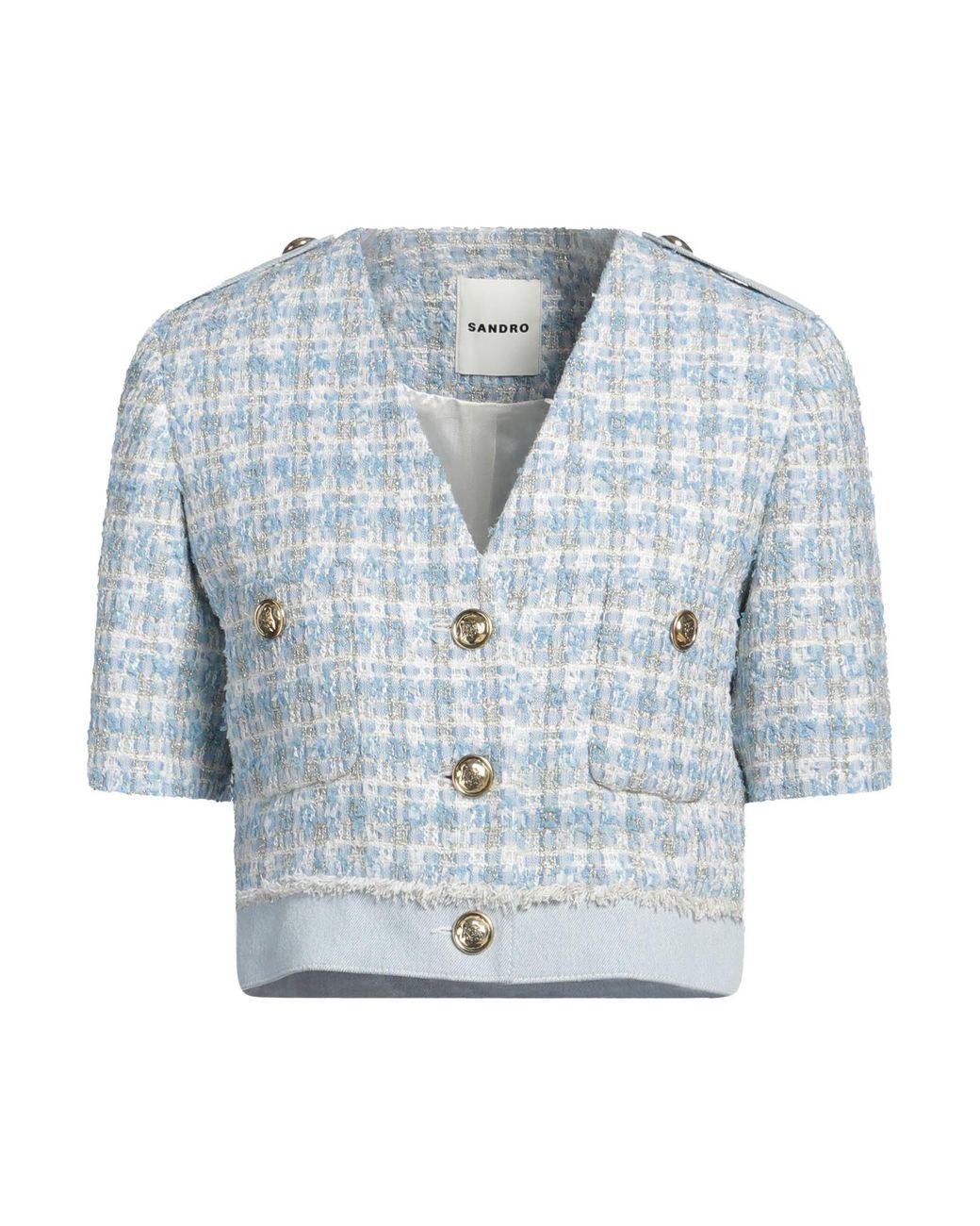 Sandro Azure Jacket Polyester, Acrylic, Metallic Fiber, Cotton in Blue ...