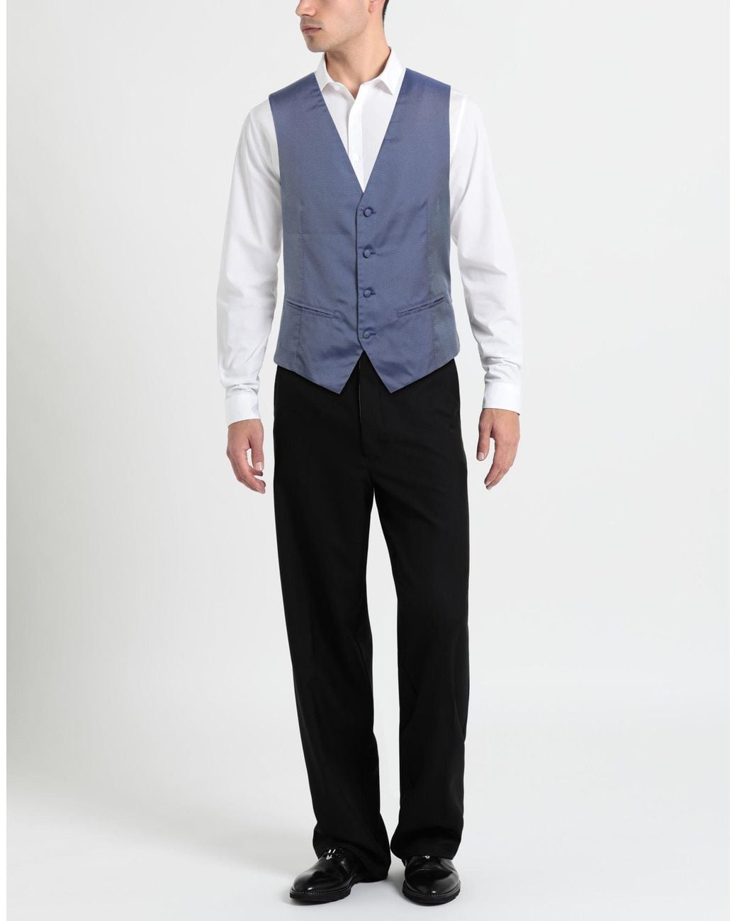 Brera Orologi Blue Tailored Vest Silk for men