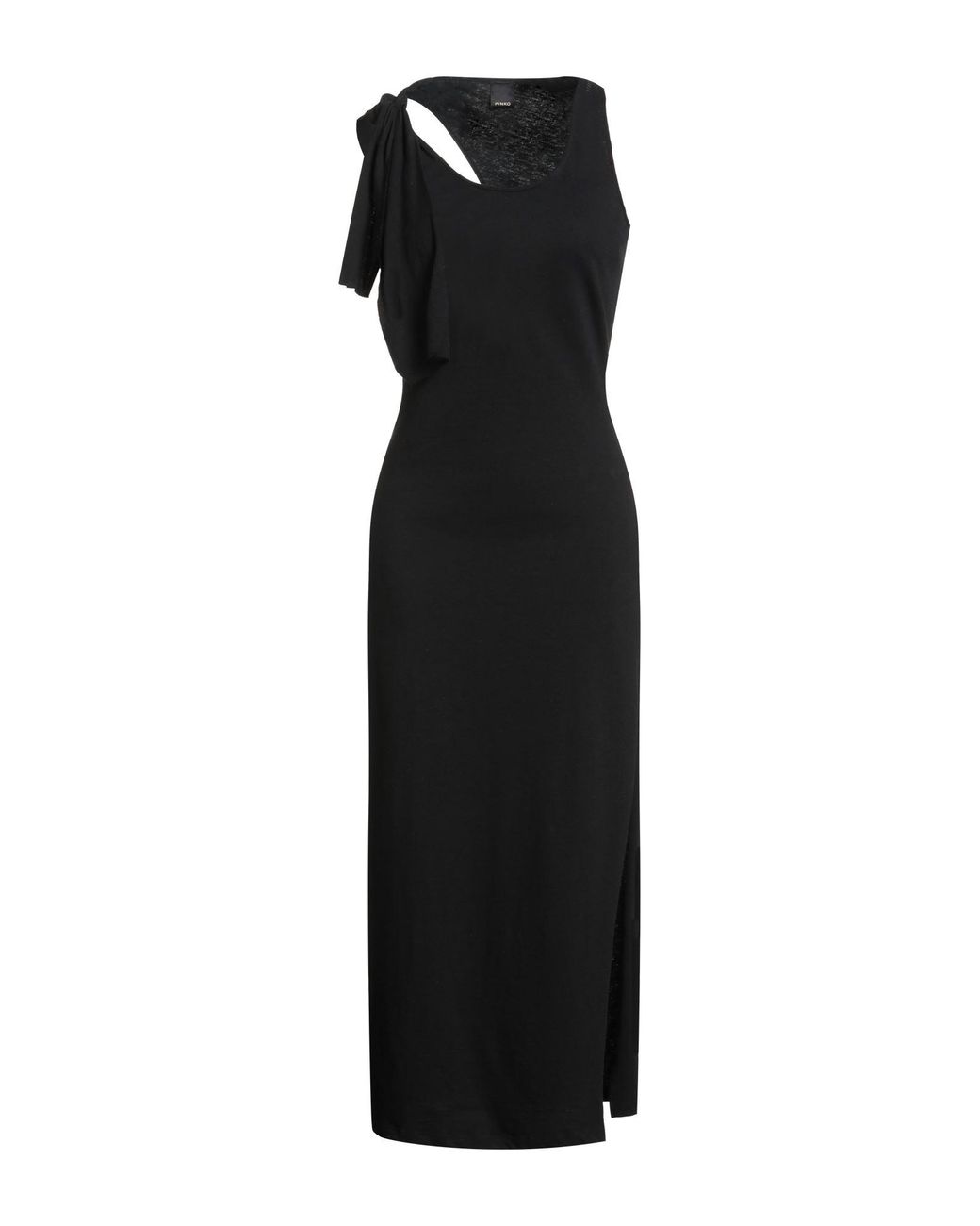 Pinko Black Maxi Dress Cotton, Linen