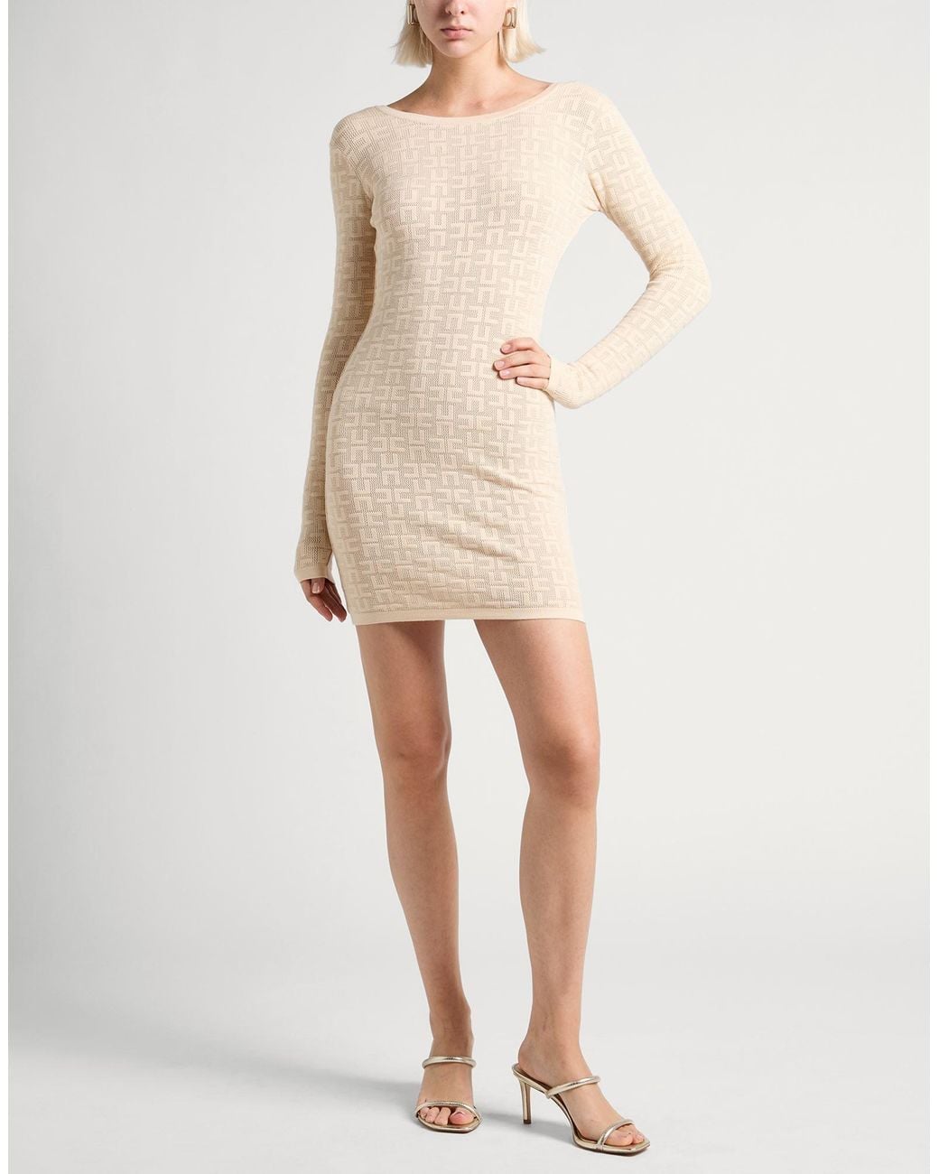 Elisabetta Franchi Natural Mini Dress