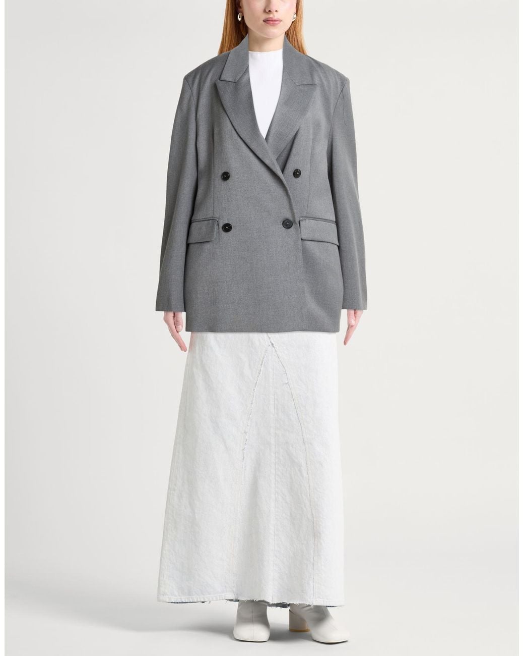 ViCOLO Gray Blazer Polyester, Viscose, Elastane