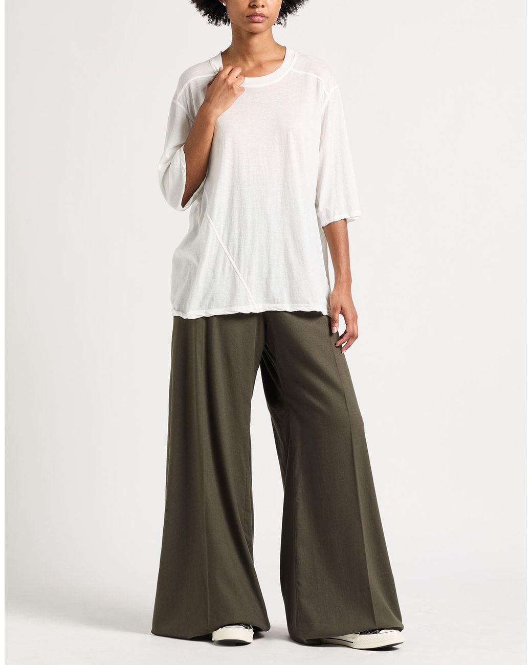 Rick Owens White Ivory T-Shirt Cotton