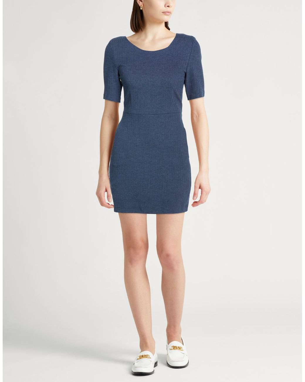 Gant Blue Mini Dress Cotton, Polyamide, Elastane