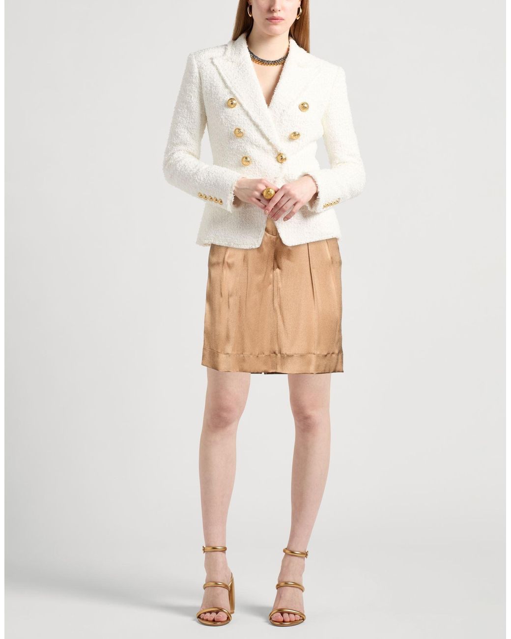Alberta Ferretti Natural Camel Shorts & Bermuda Shorts Acetate, Silk