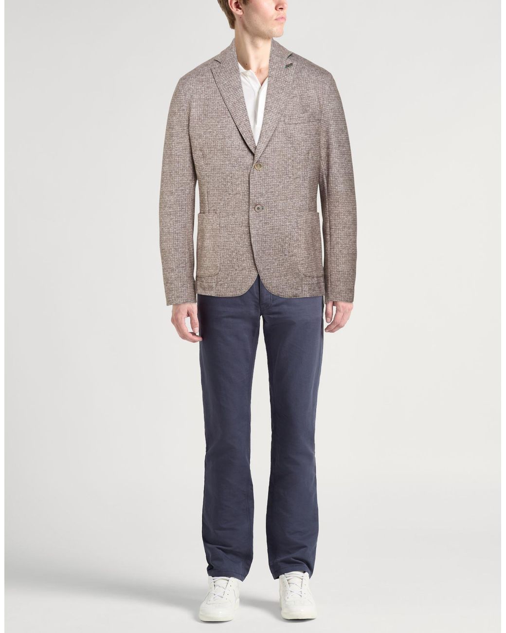 Bob Brown Khaki Blazer Polyester, Cotton, Elastane for men