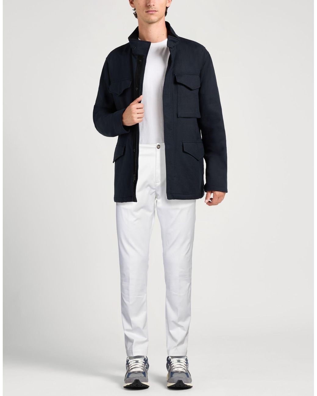 Paolo Pecora White Pants Cotton, Elastane for men