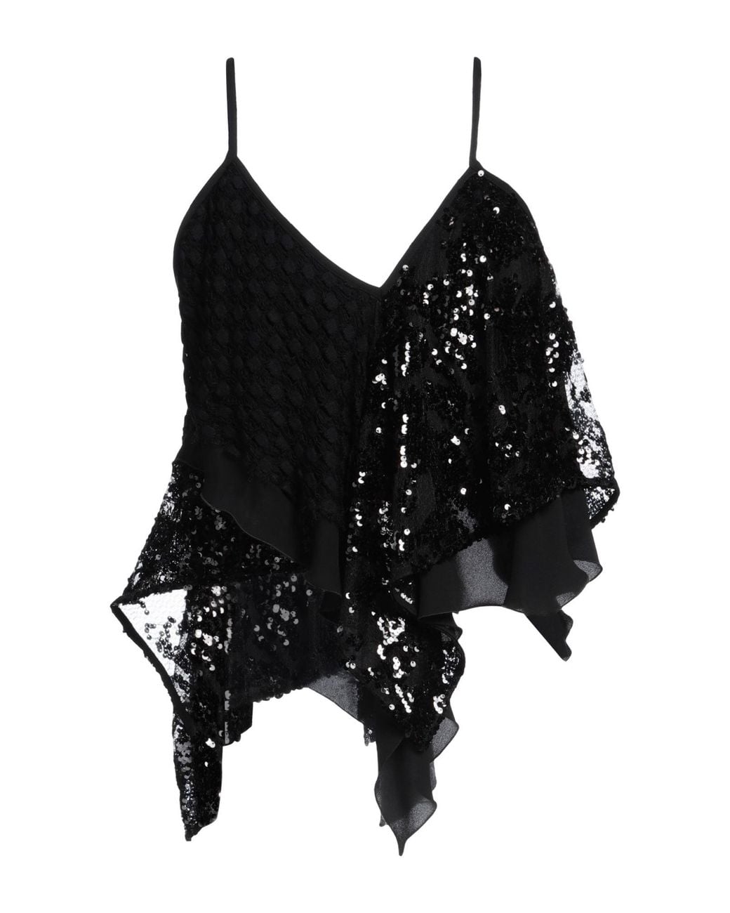 The Attico Black Top Polyester, Polyamide, Cotton