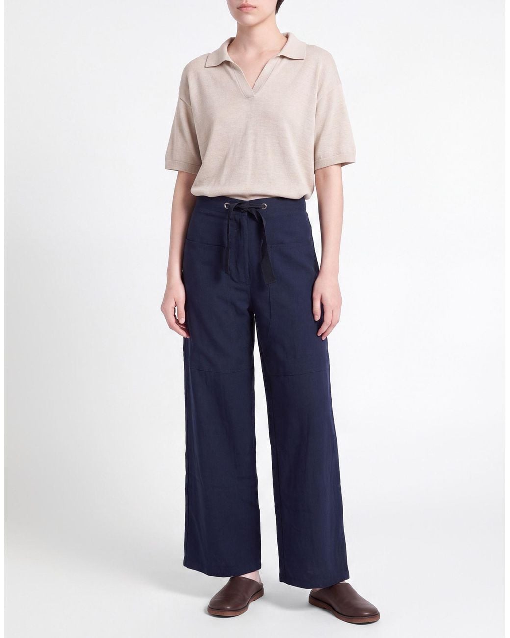 Forte_forte Blue Midnight Pants Viscose, Polyamide