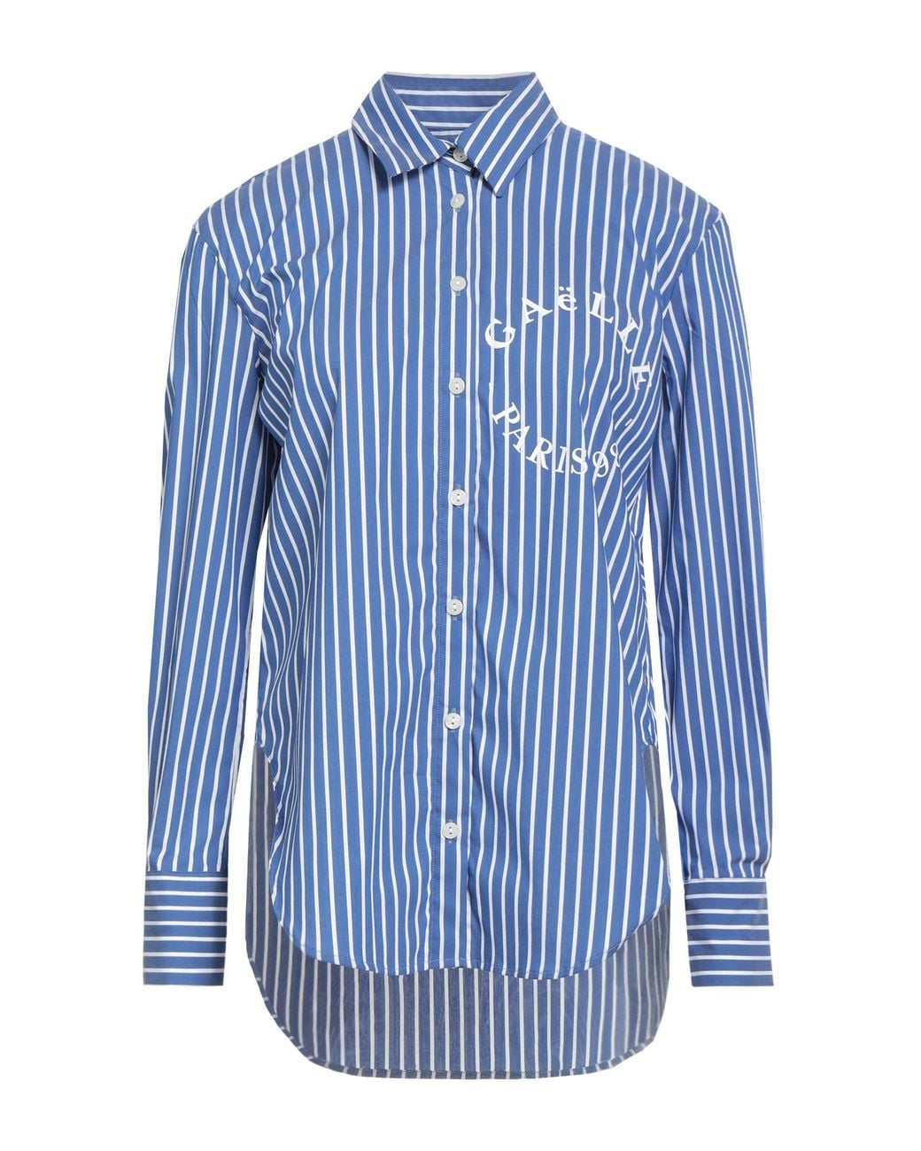 Gaelle Paris Blue Shirt Cotton, Polyamide, Elastane
