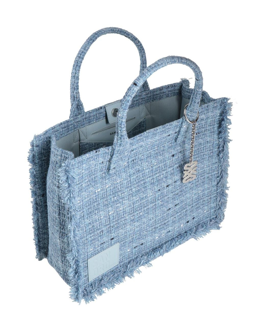 Sandro Blue Handbag Textile Fibers