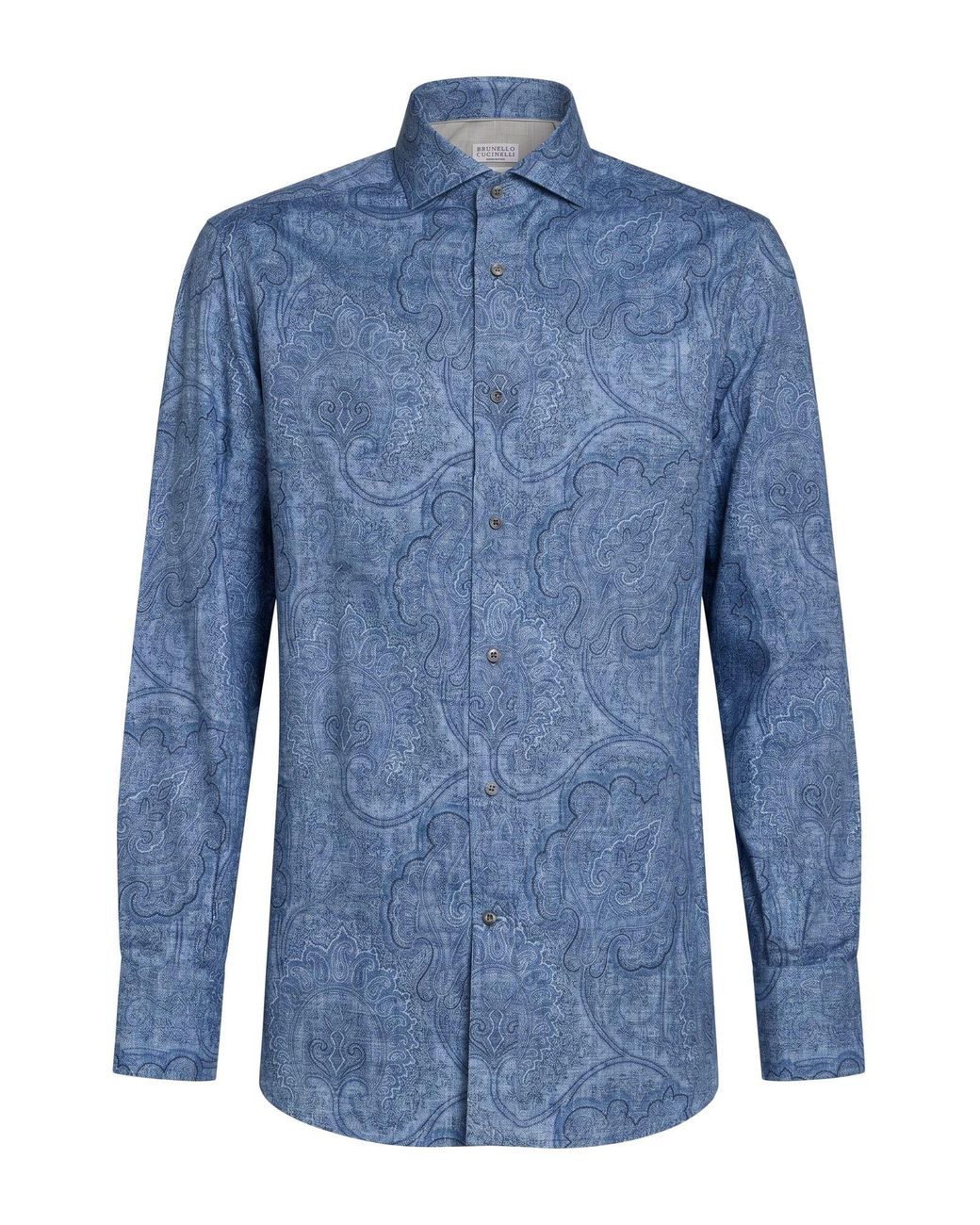 Brunello Cucinelli Blue Shirt Cotton for men