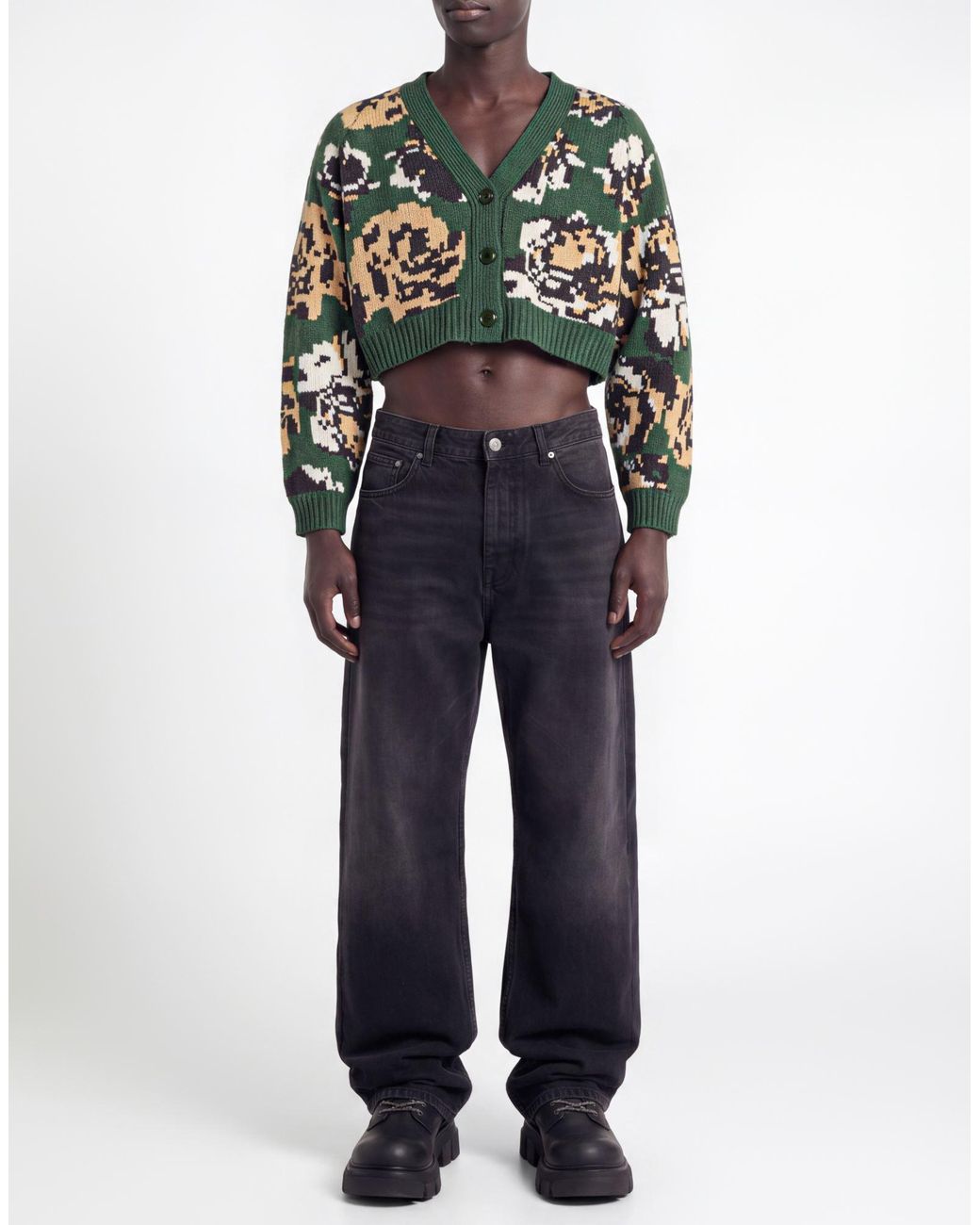 KENZO Green Cardigan for men