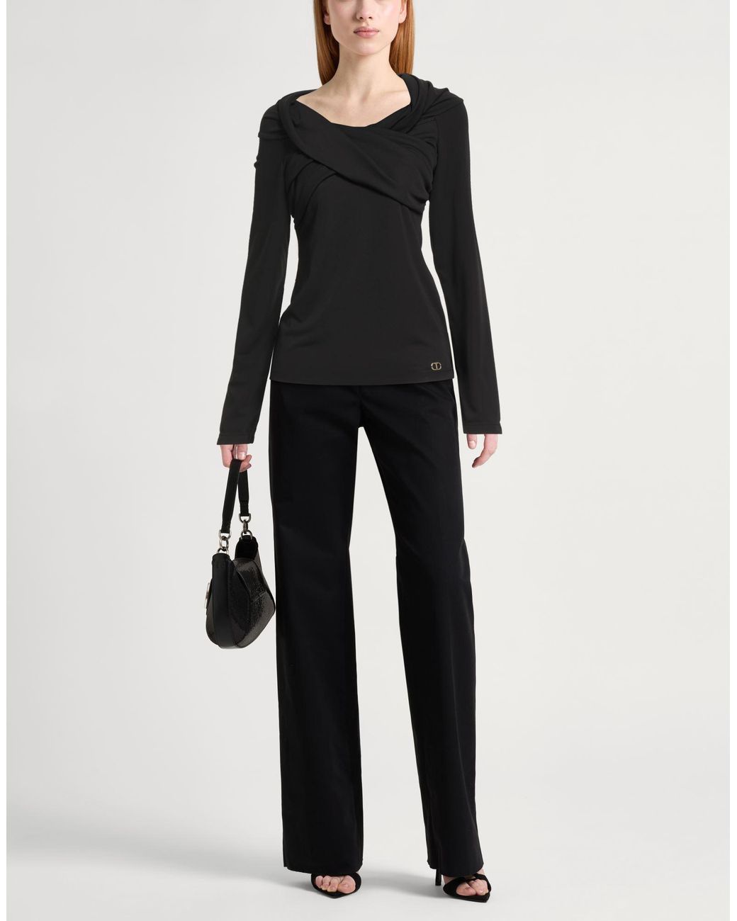 Twinset Black Top Polyester, Elastane