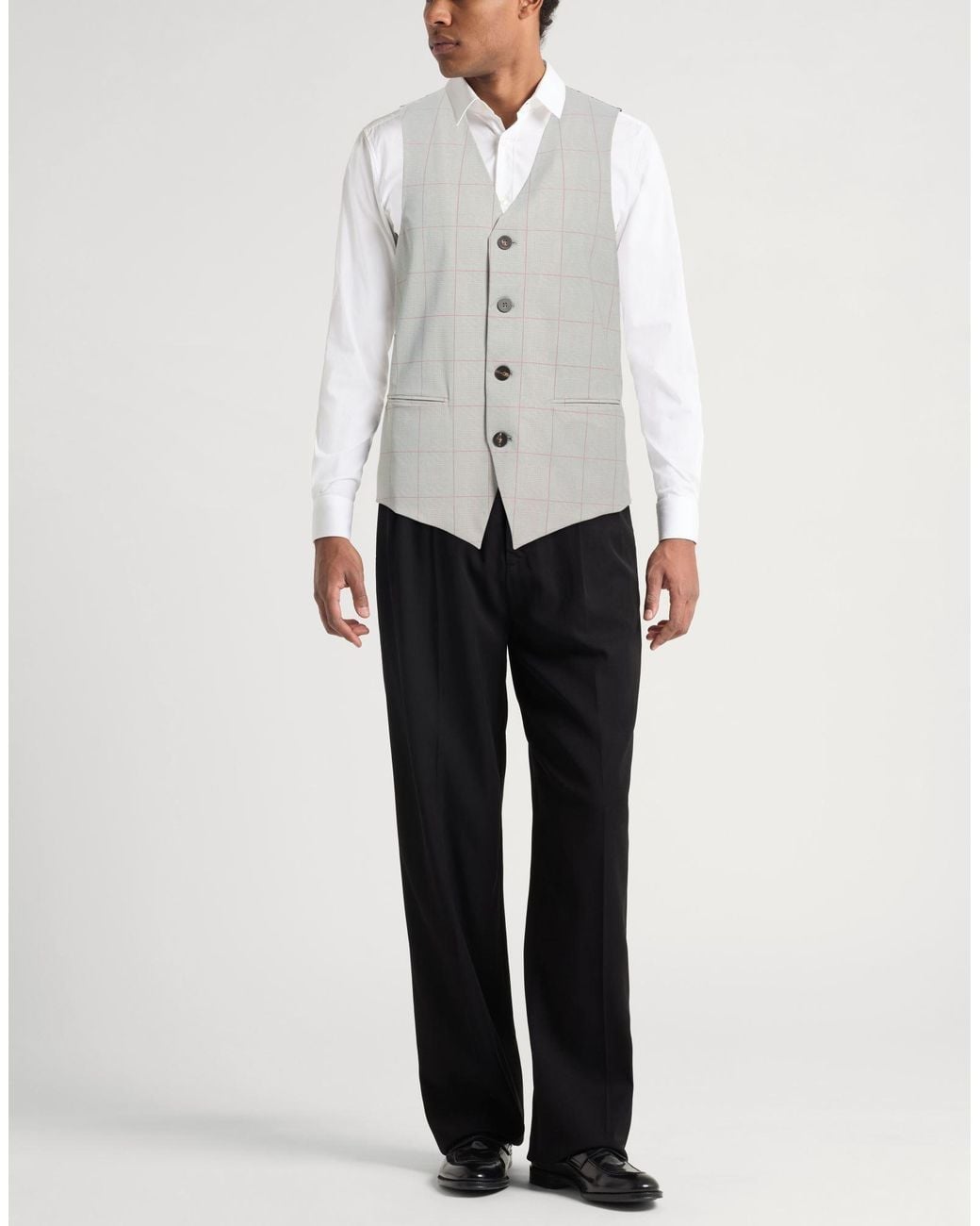 Rrd Gray Tailored Vest Polyester, Elastane for men