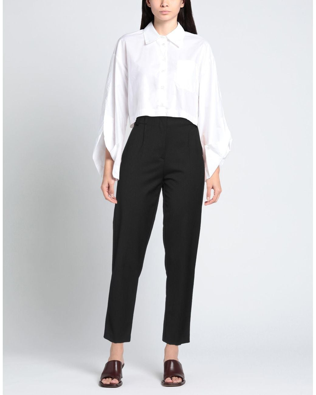 Patrizia Pepe Black Pants Polyester, Virgin Wool, Elastane
