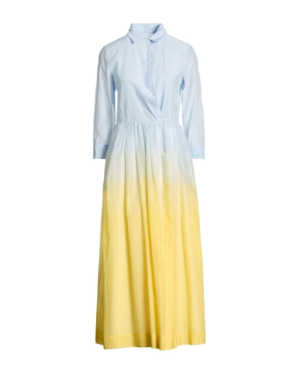 Sara Roka Yellow Light Maxi Dress Cotton, Silk