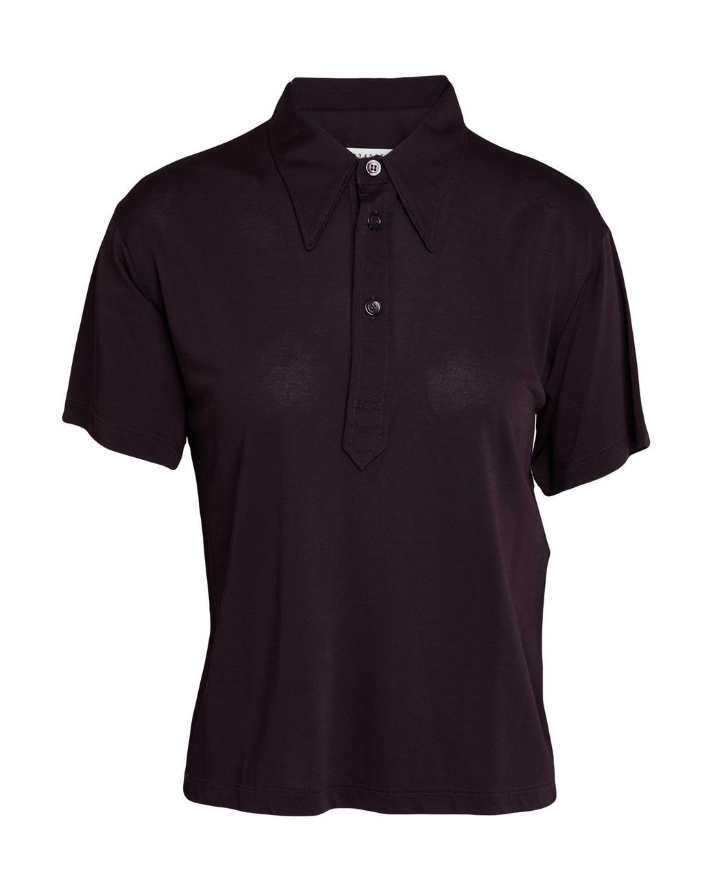 Maison Margiela Black Plum Polo Shirt Viscose, Elastane