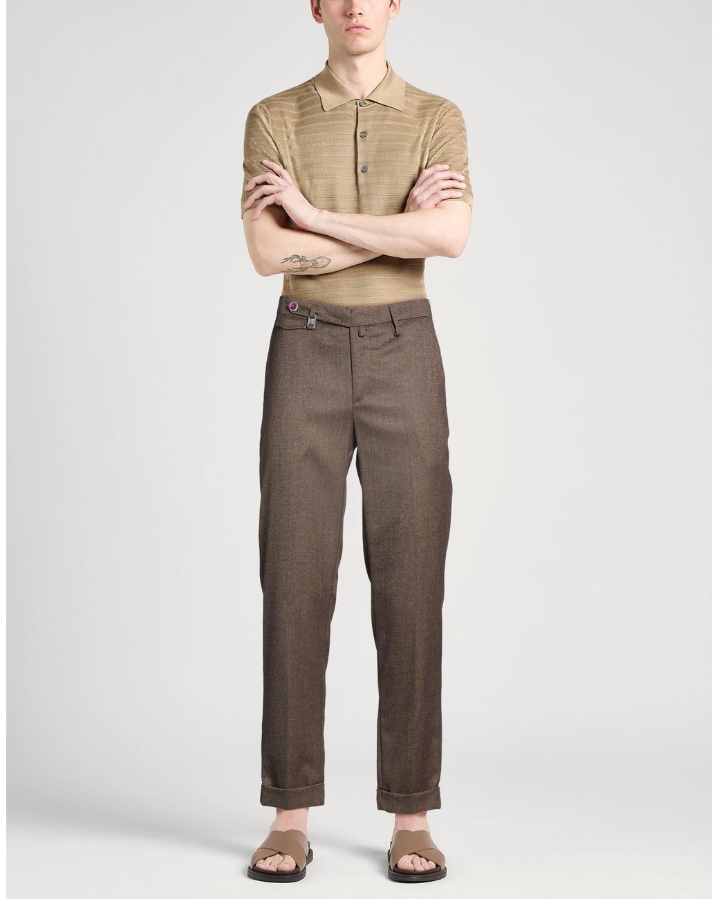 Barbati Gray Pants Polyester, Viscose, Elastane for men