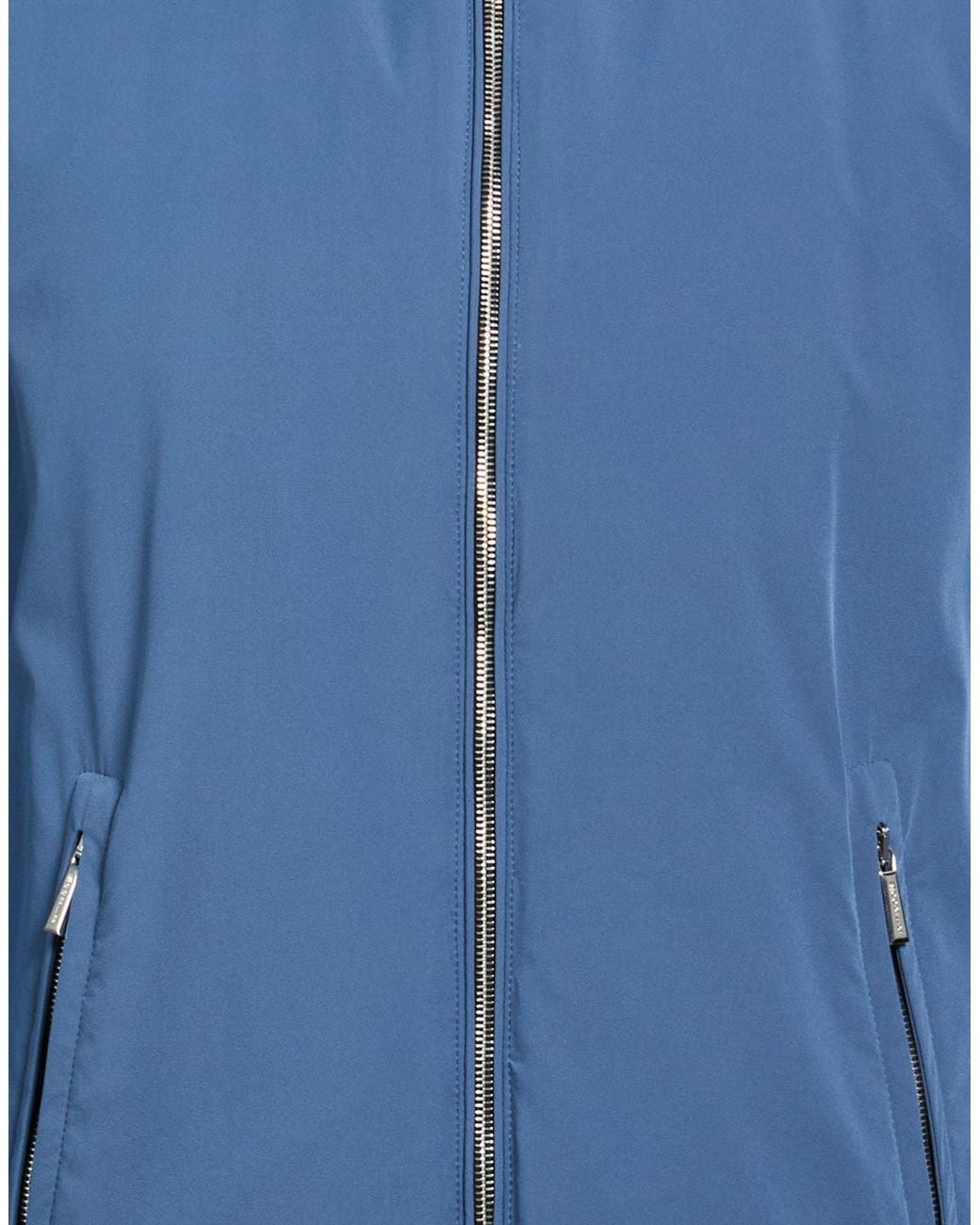 Moorer Blue Slate Jacket Polyester, Elastane for men