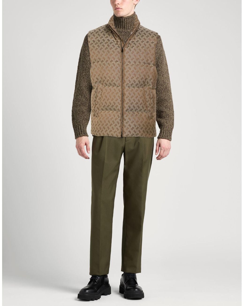 Herno Brown Camel Vest Polyester, Cotton for men