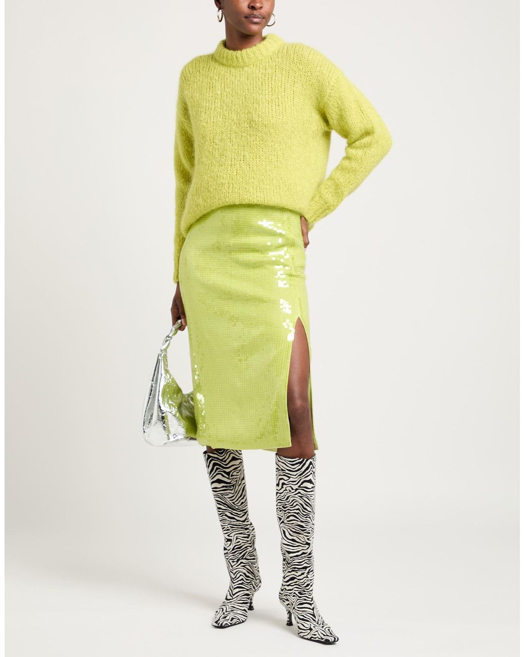 Helmut Lang Green Midi Skirt