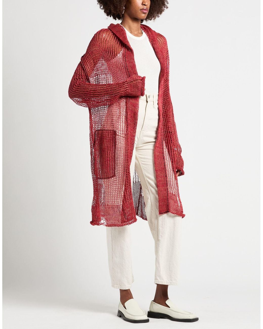 Masnada Red Cardigan Linen