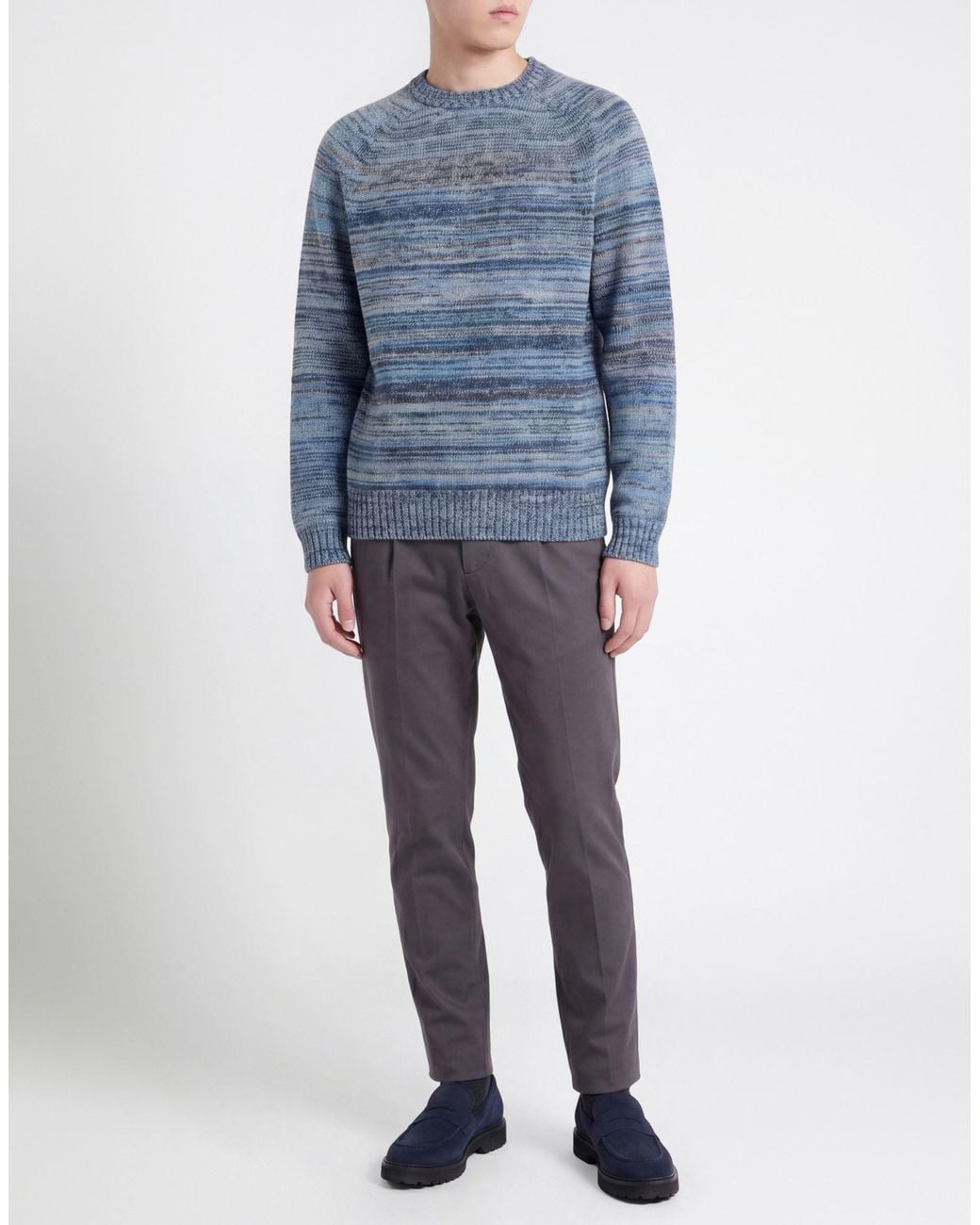 Messagerie Blue Sweater Virgin Wool for men