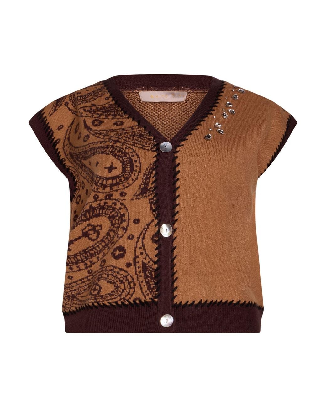 White Wise Brown Cardigan