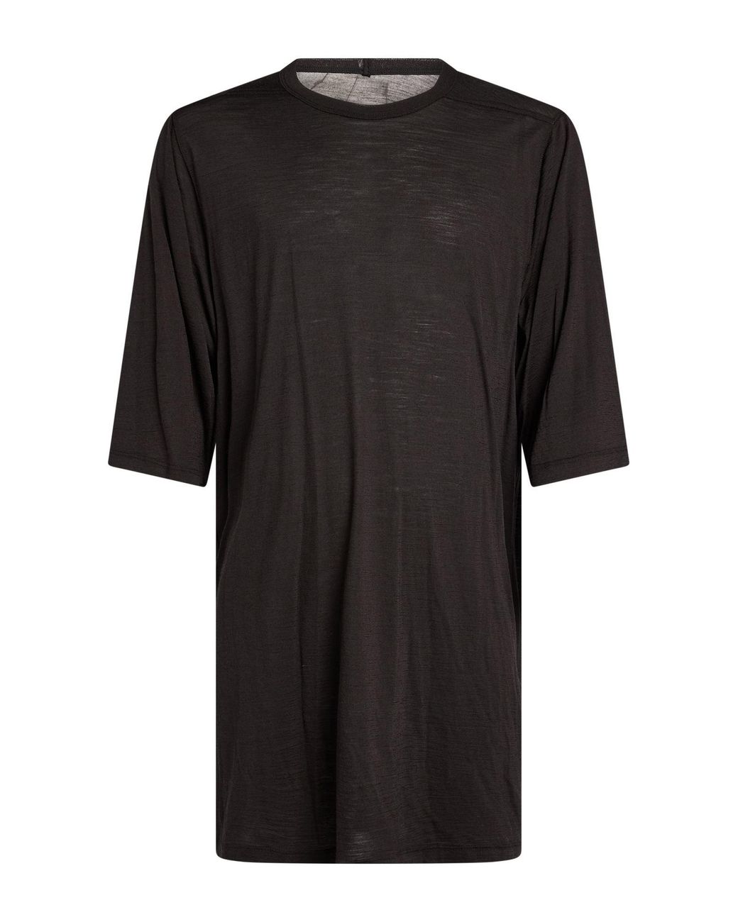 Rick Owens Black T-Shirt Virgin Wool, Silk for men