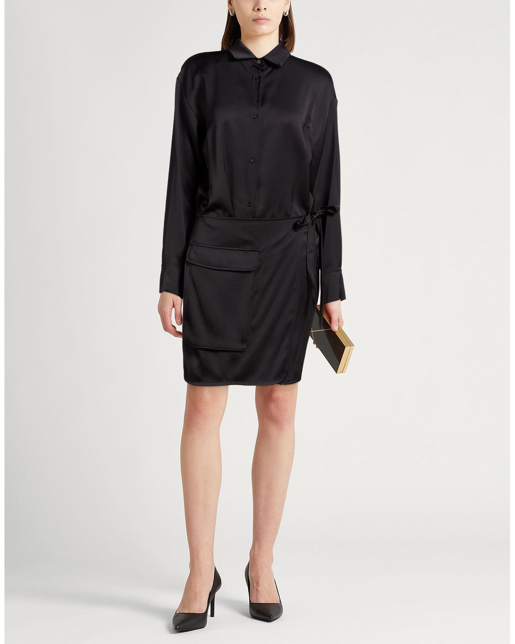 Emporio Armani Black Mini Dress Polyester, Viscose, Elastane