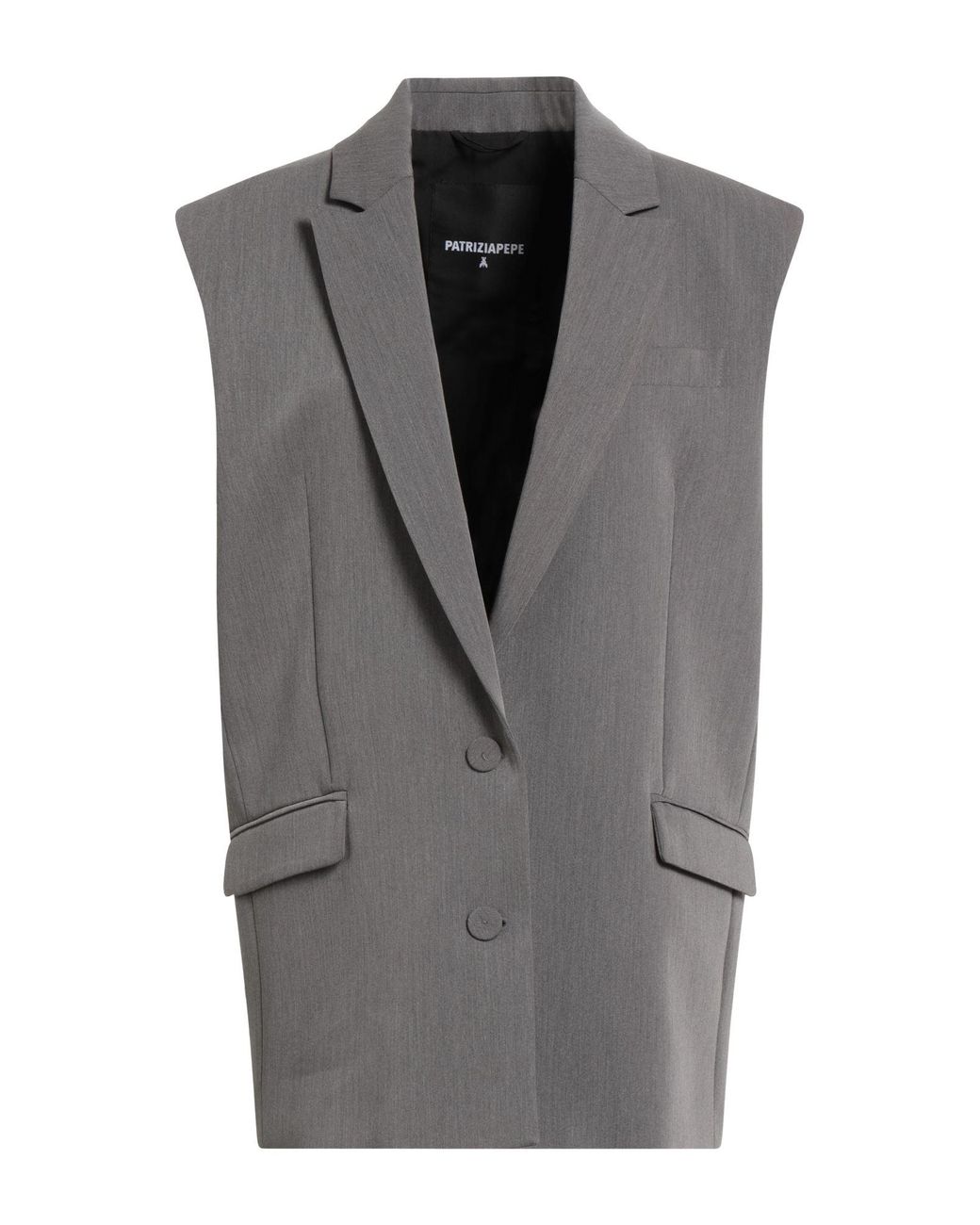 Patrizia Pepe Gray Blazer Polyester, Viscose, Elastane