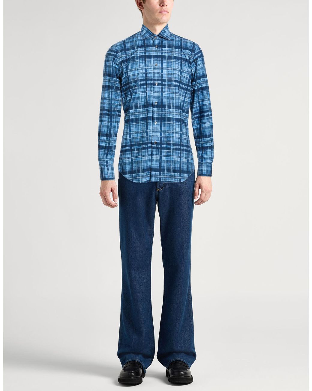 Camisa Boglioli de hombre de color Blue