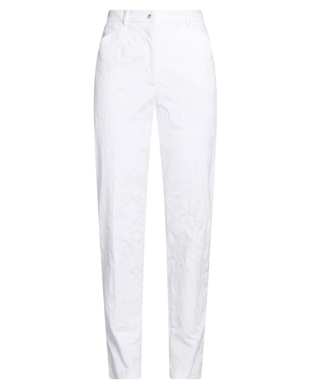 Dolce & Gabbana White Pants Cotton, Elastane
