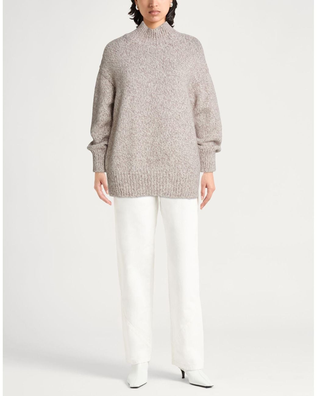 Eleventy Gray Turtleneck Wool, Cashmere, Mohair Wool, Silk, Metal Fiber