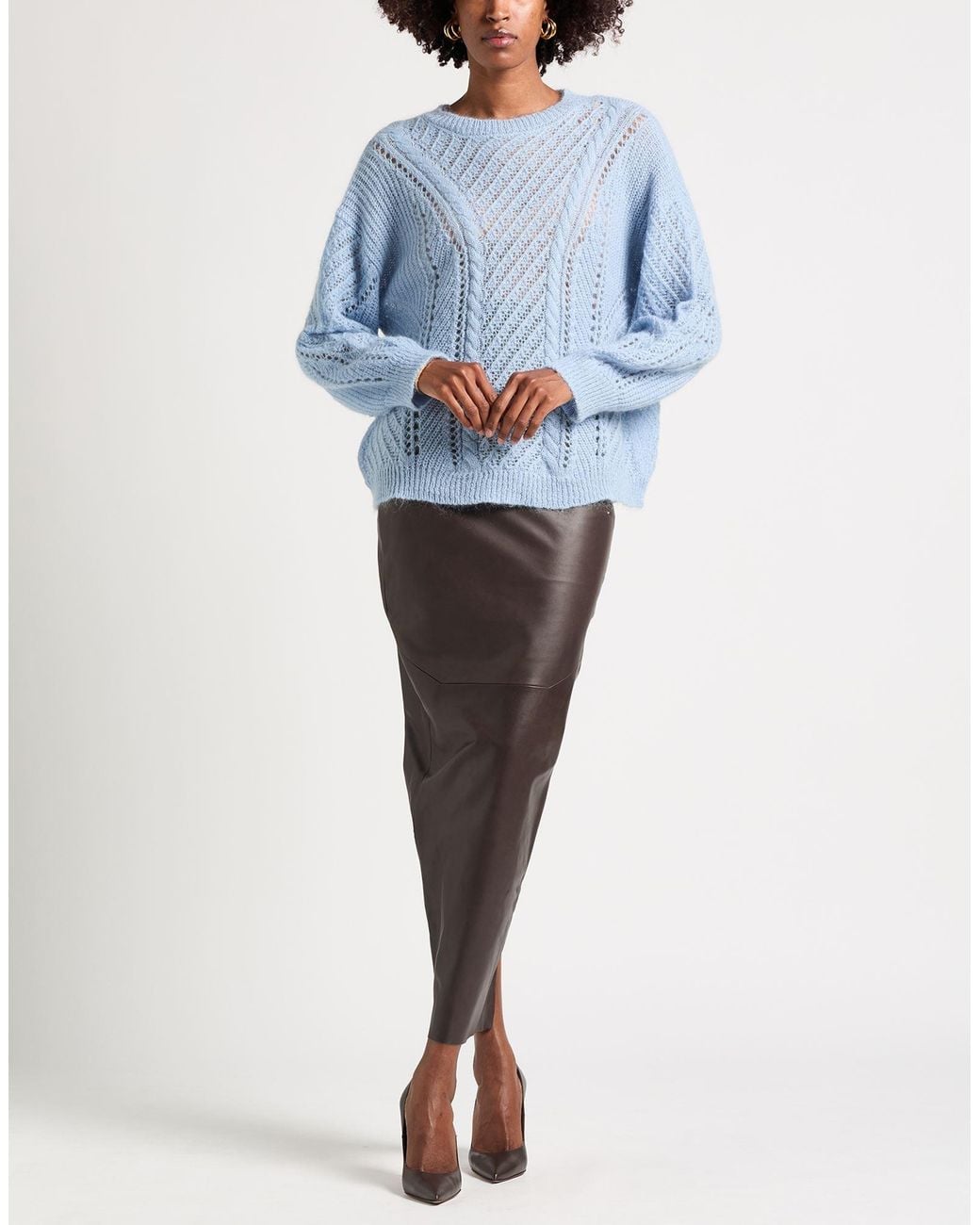 Twinset Blue Light Sweater Polyamide, Mohair Wool, Wool