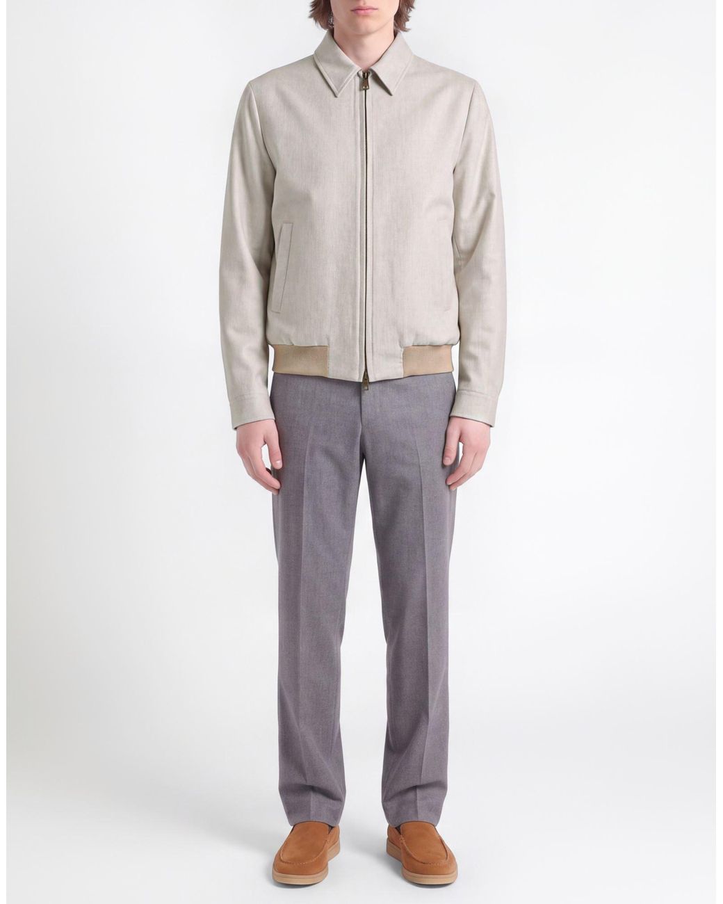 Luigi Borrelli Napoli Gray Jacket Virgin Wool, Polyamide for men