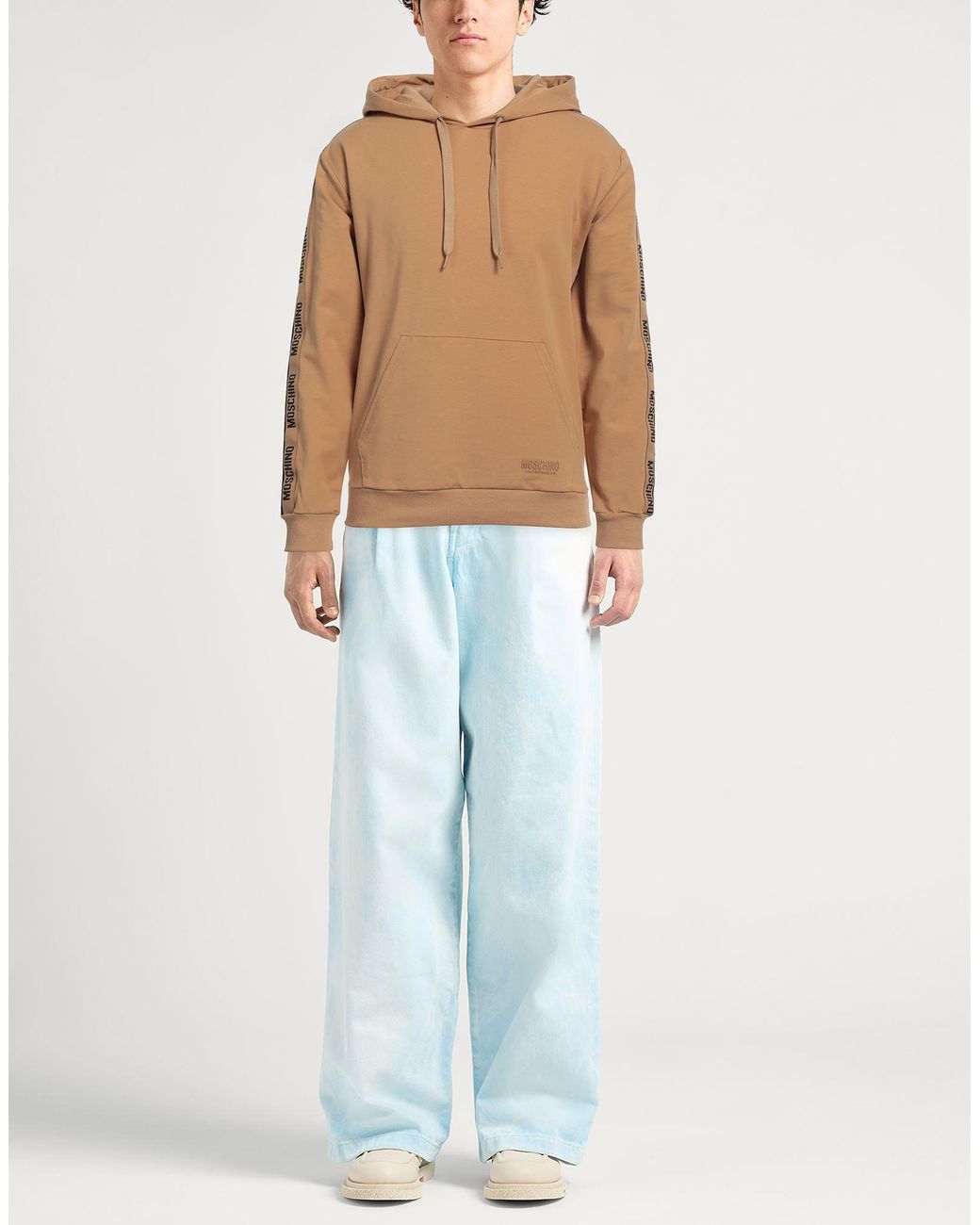 Moschino Brown Camel Sweatshirt Cotton, Elastane for men