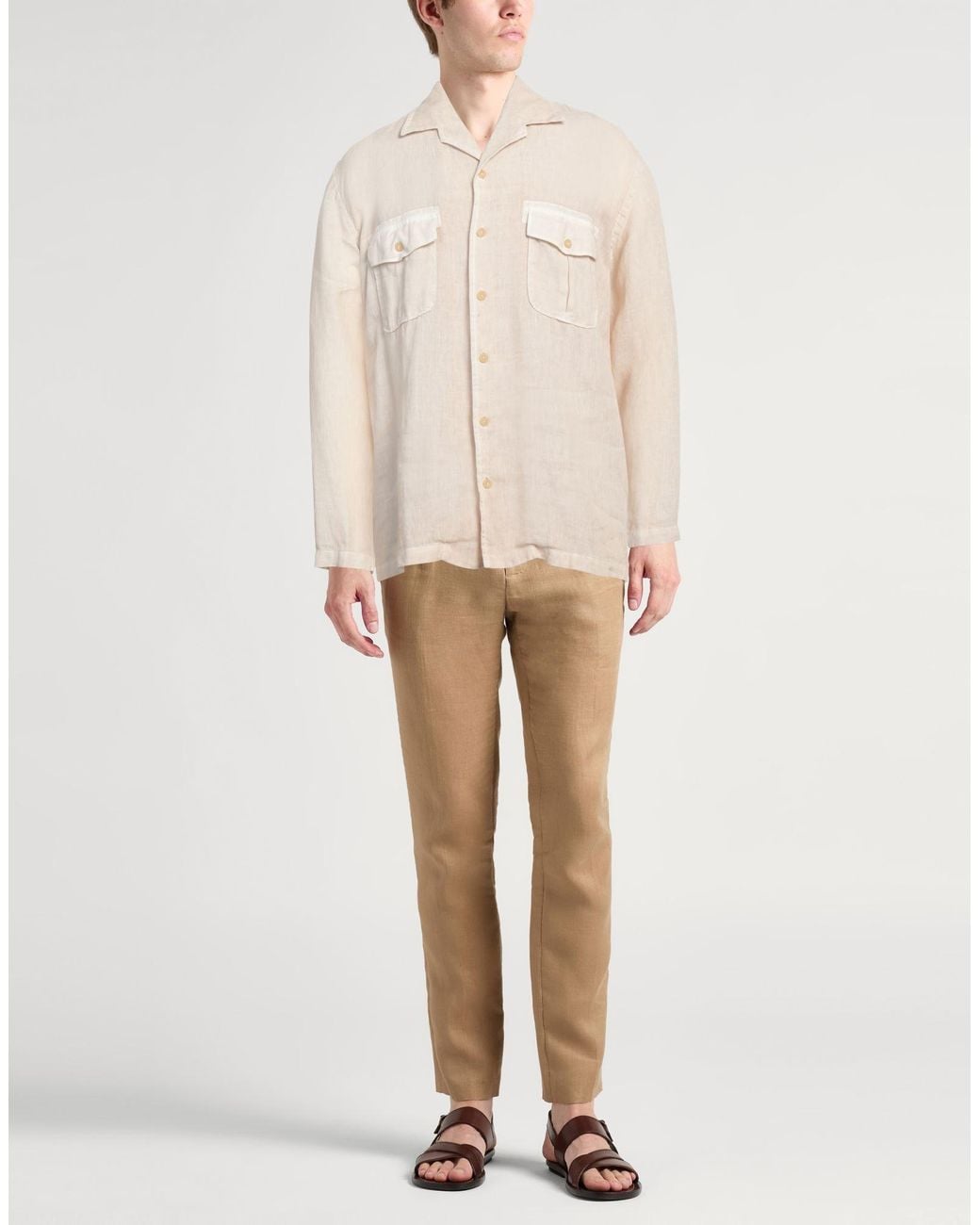 120% Lino Natural Shirt Linen for men