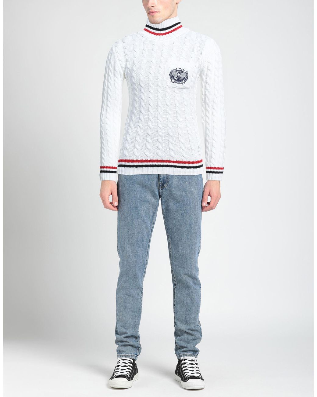 Balmain White Turtleneck for men