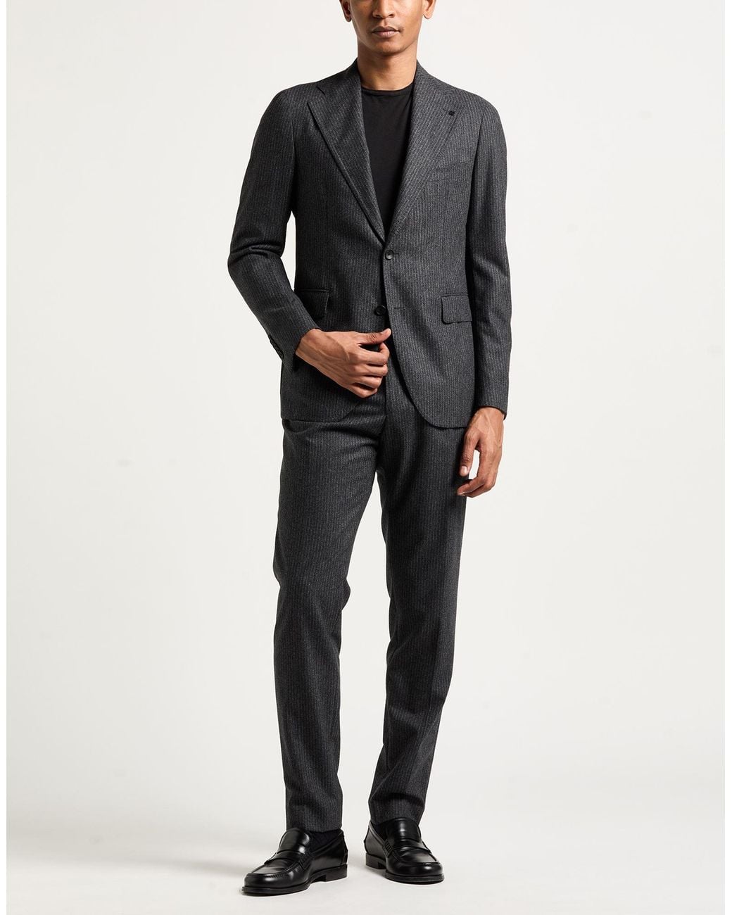 Tagliatore Black Suit Virgin Wool, Elastane for men