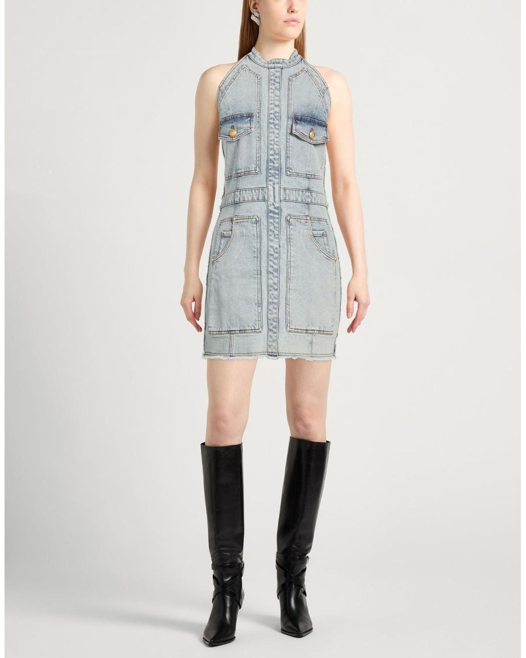 Robe Courte Balmain en coloris Blue