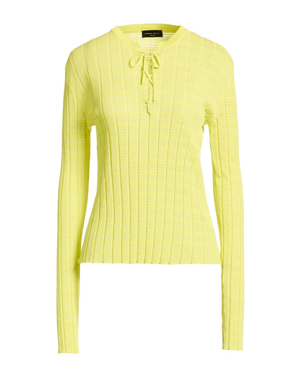 Roberto Collina Yellow Lime Sweater Cotton, Polyamide